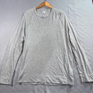 James Perse Sweatshirt Mens XL Gray Lightweight Jersey Crewneck Pullover